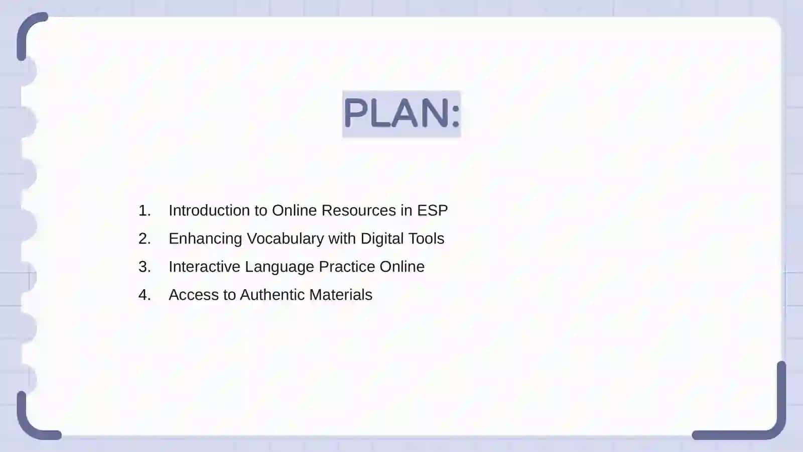 Online Resources in ESP Course 2