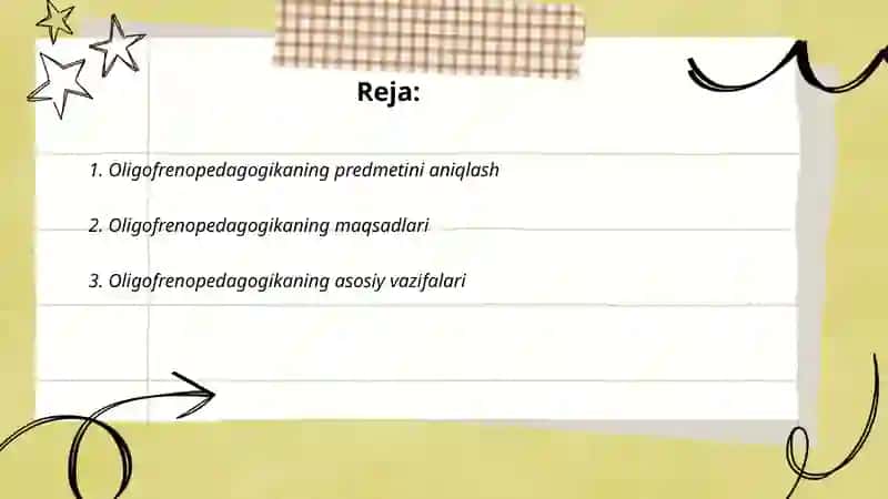 Oligofrenopedagogika predmedi maqsadi va vazifalari 2