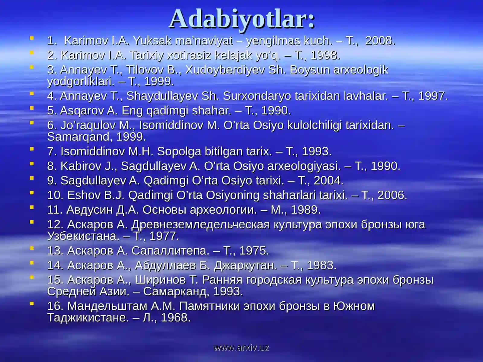 Bronza davri arxeologiyasi 2