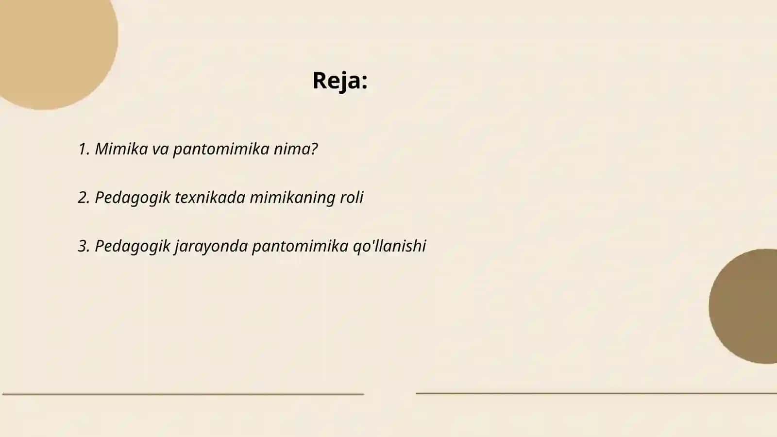 Pedagogik texnika: mimika pantomimika 2