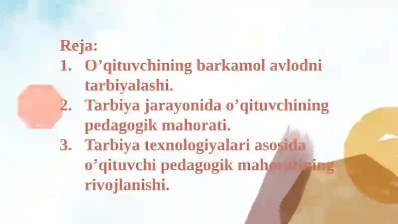 O'qituvchining barkamol avlodni tarbiyalashi 2