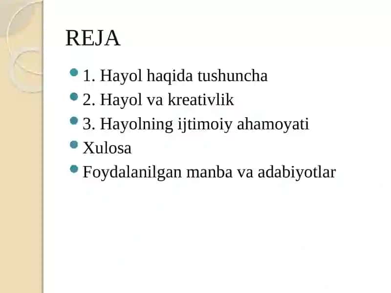 HAYOL HAQIDA TUSHUNCHA 2