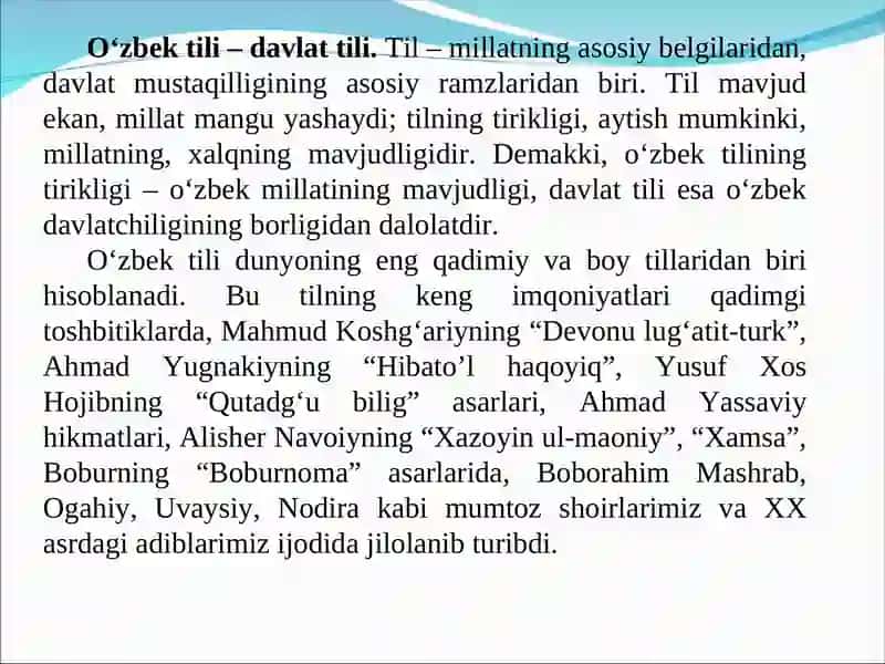 DAVLAT TILIDA ISH YURITISHKURSI 2
