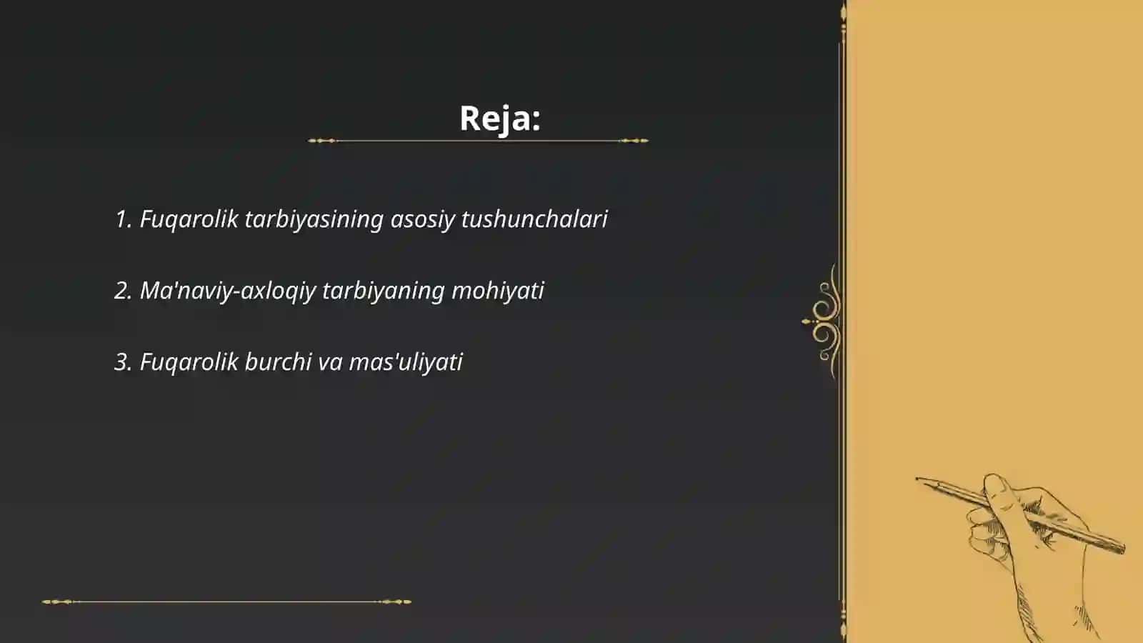 Fuqarolik tarbiyasi.O'quvchilarning yuksak ma'naviy-axloqiy tarbiyasi 2