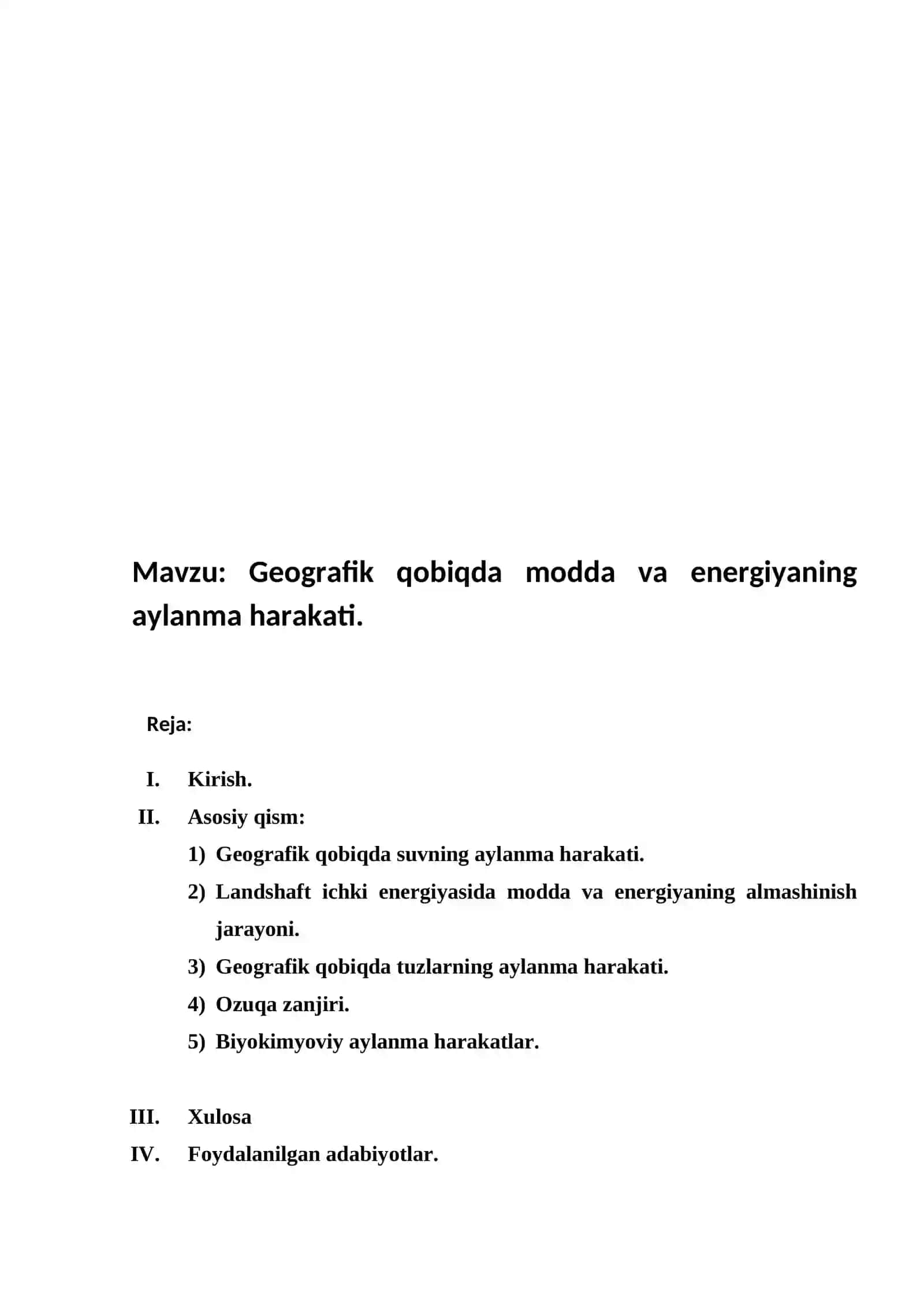 Geografik qobiqda modda va energiyaning aylanma harakati 2
