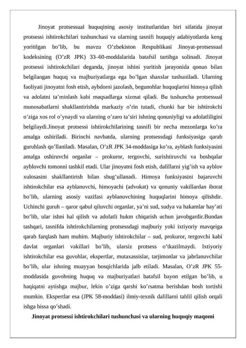 Jinoyat protsessi ishtirokchilari 2