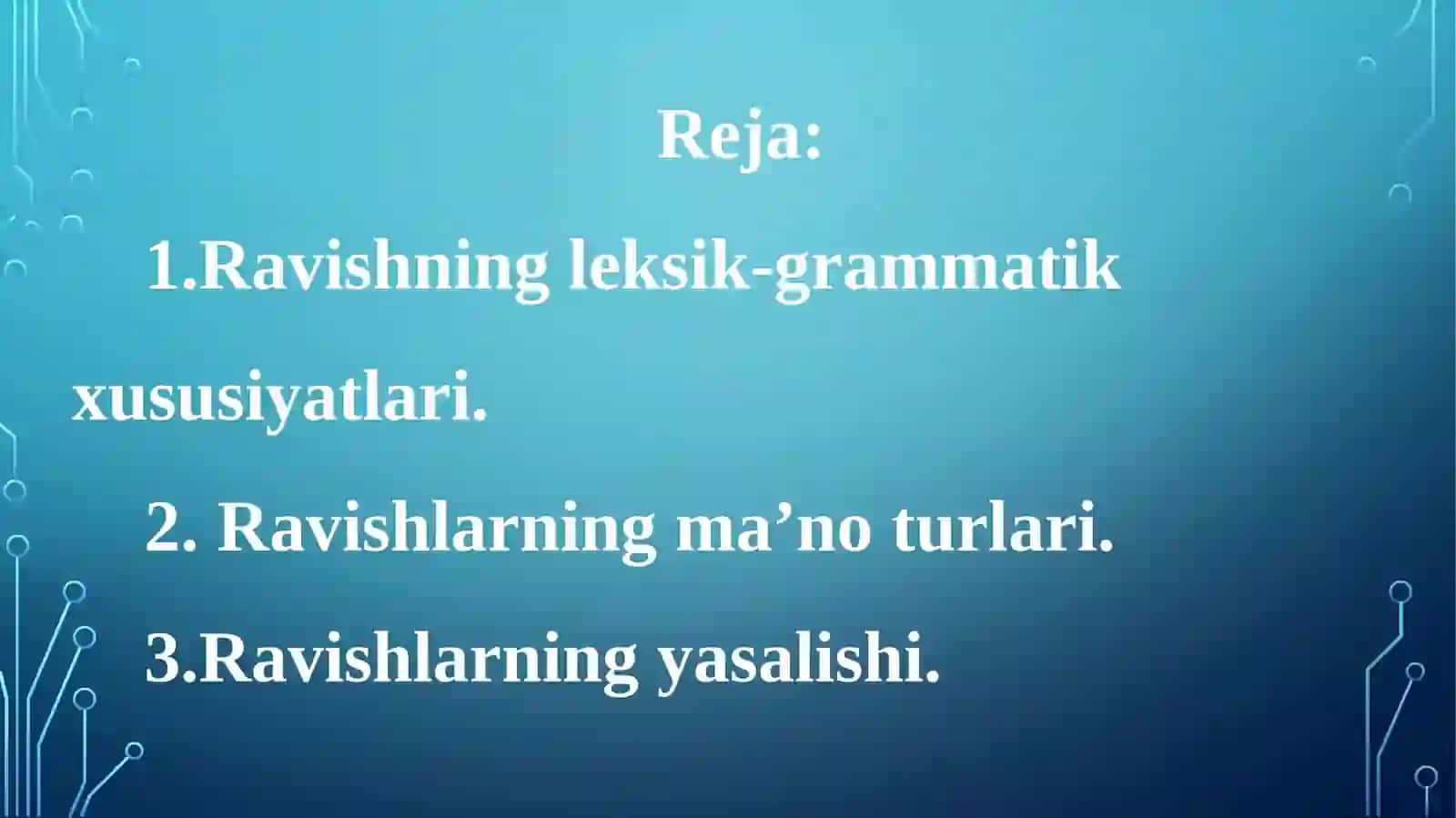 Ravish so‘z turkumi sifatida 2