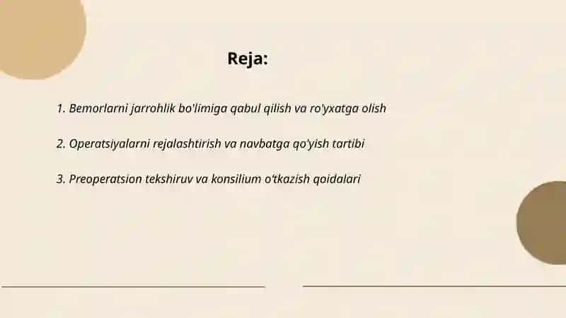 Jarrohlik bo'limi ish tartibi 2
