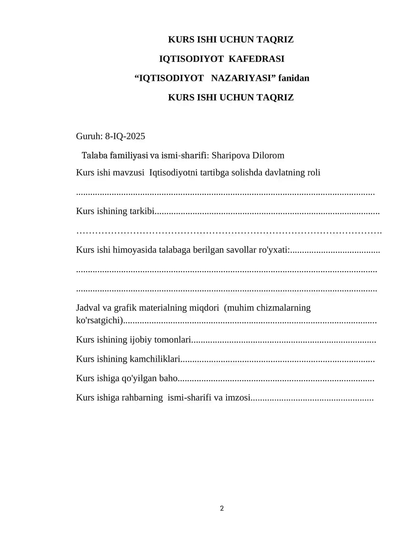 Iqtisodiyotni tartibga solishda davlatning roli 2