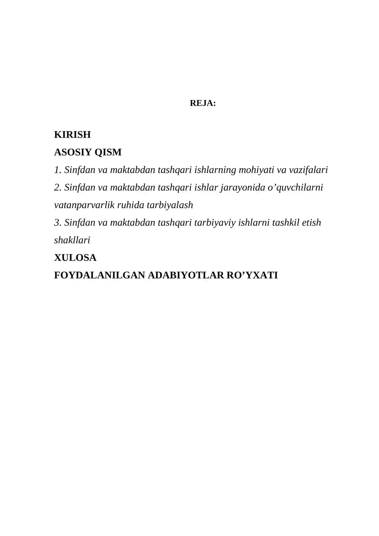 Sinfdan va maktabdan tashqari tarbiyaviy ishlar 2