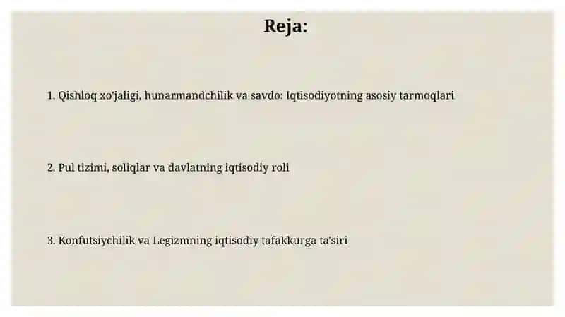 Qadimgi Xitoy iqtisodiy g'oyalari 2