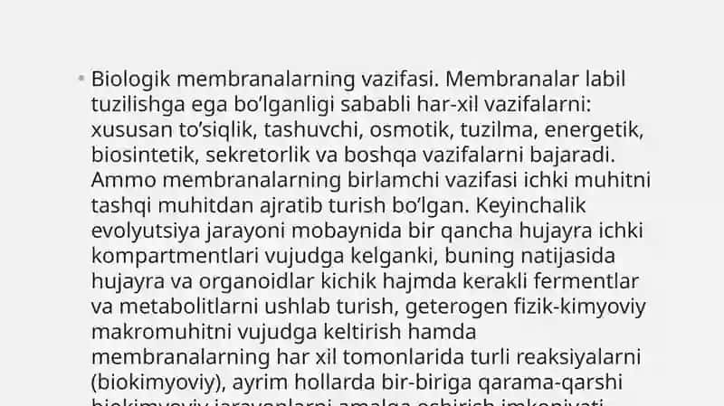 biologik membranalardagi fizik jarayonlar 2