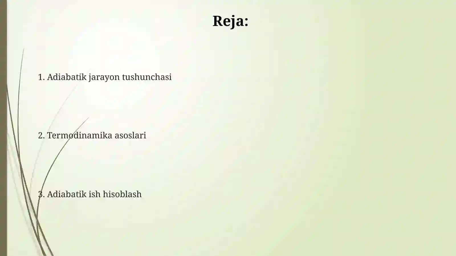 Adiabatik jarayonda bajarilgan ish 2