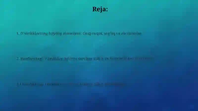 O'simliklarniinsonvabiosferadagio'rni 2