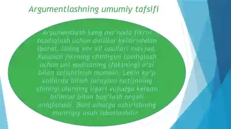 ARGUMENTLASH VA BILIMLAR TARAQQIYOTINING MANTIQIY SHAKILLARI 2