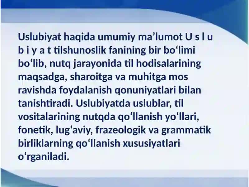 Uslubiyat.Nutquslublari 2