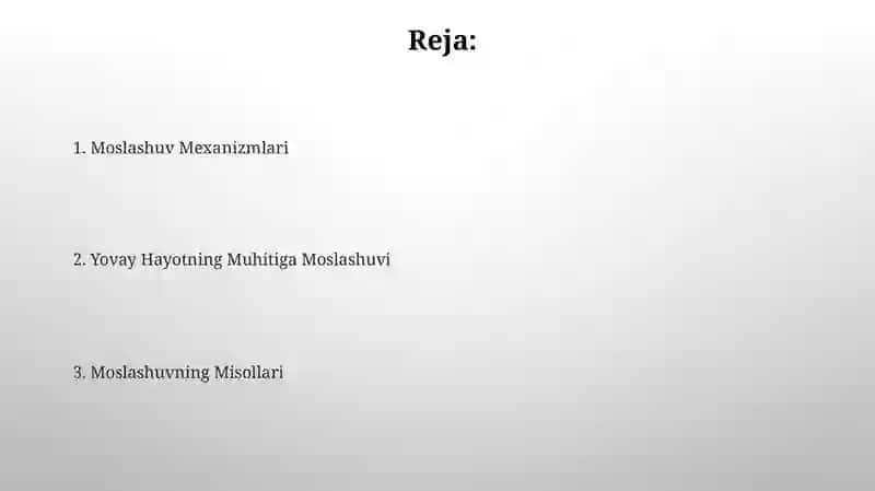 Muhit omillari va moslashuv 2