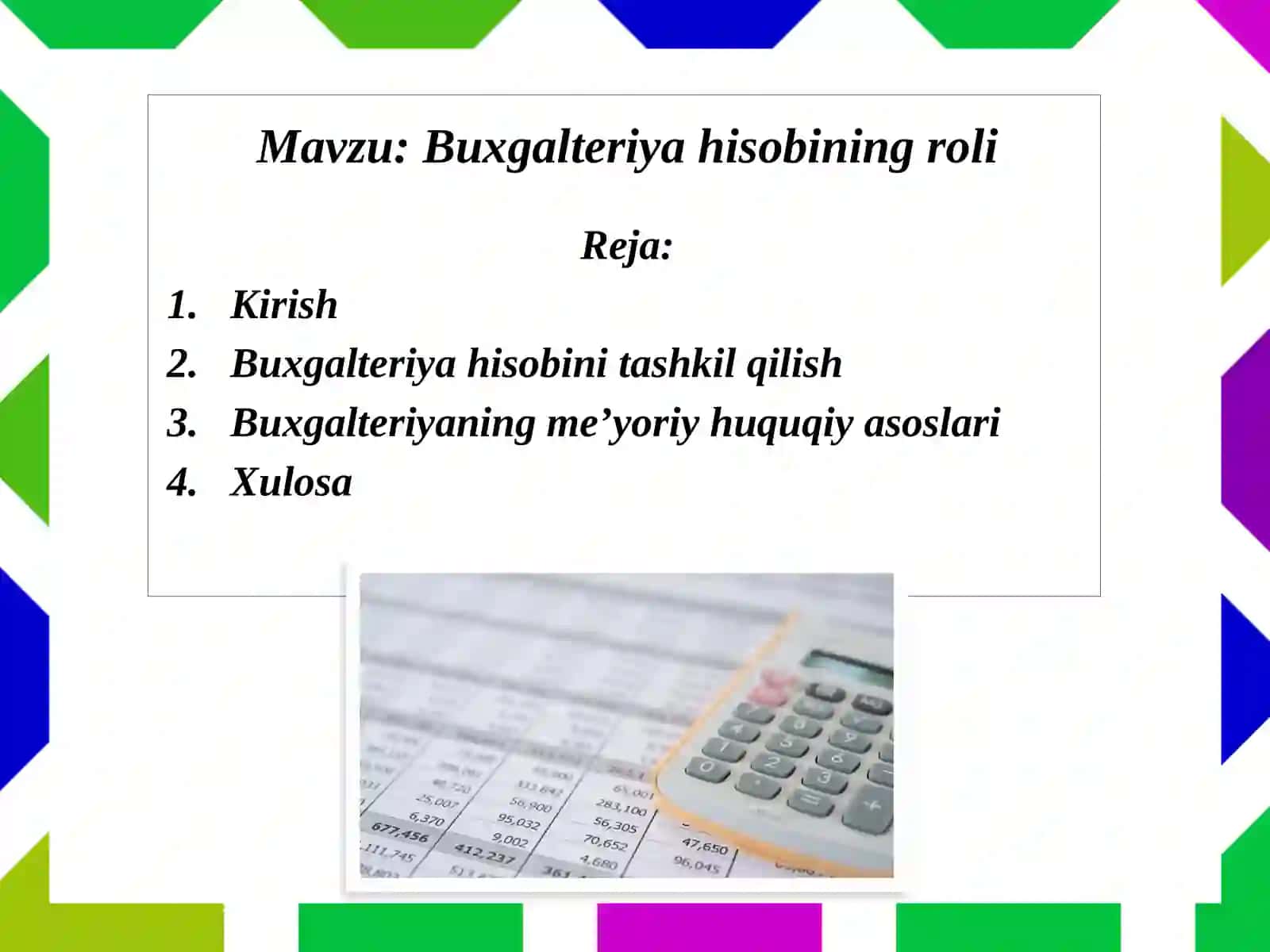 Buxgalteriyaning roli 2