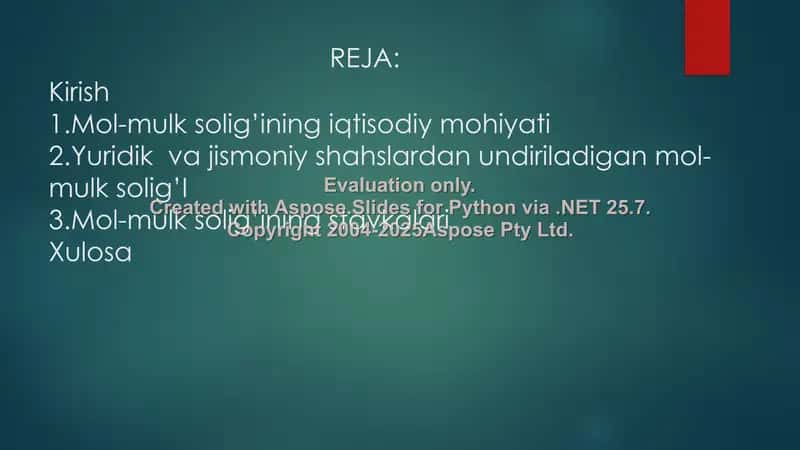 Mustaqil ish - Mol-mulk soligi 2