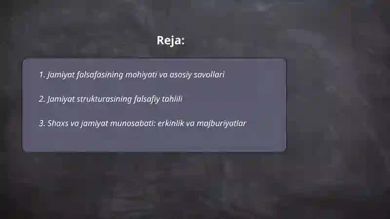 Jamiyat falsafasi 2