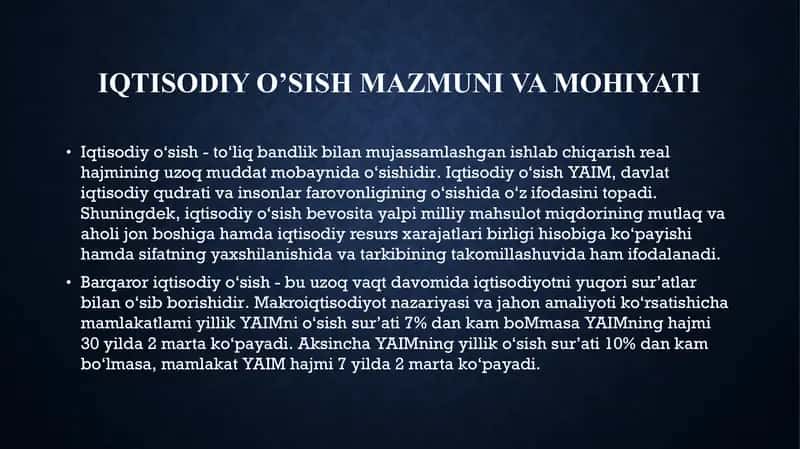 Iqtisodiy o’sish va milliy boylik 2