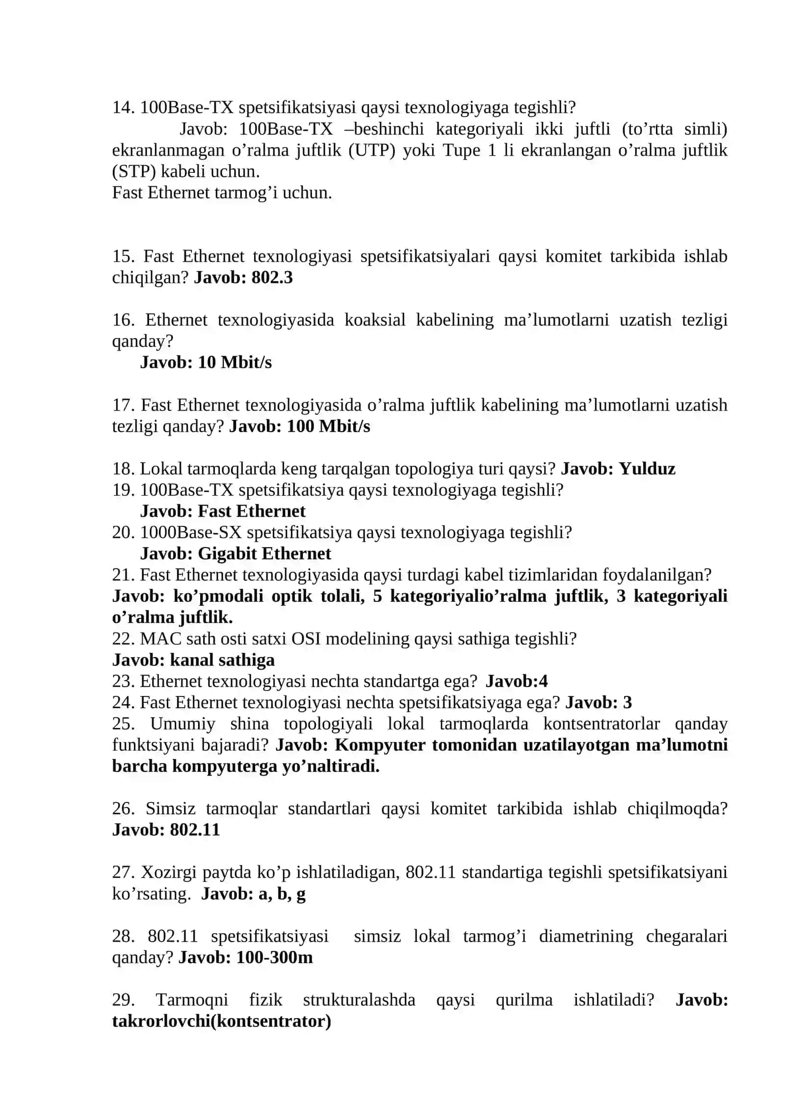 Wide Area Network (WAN) haqida savollar va javoblar 2