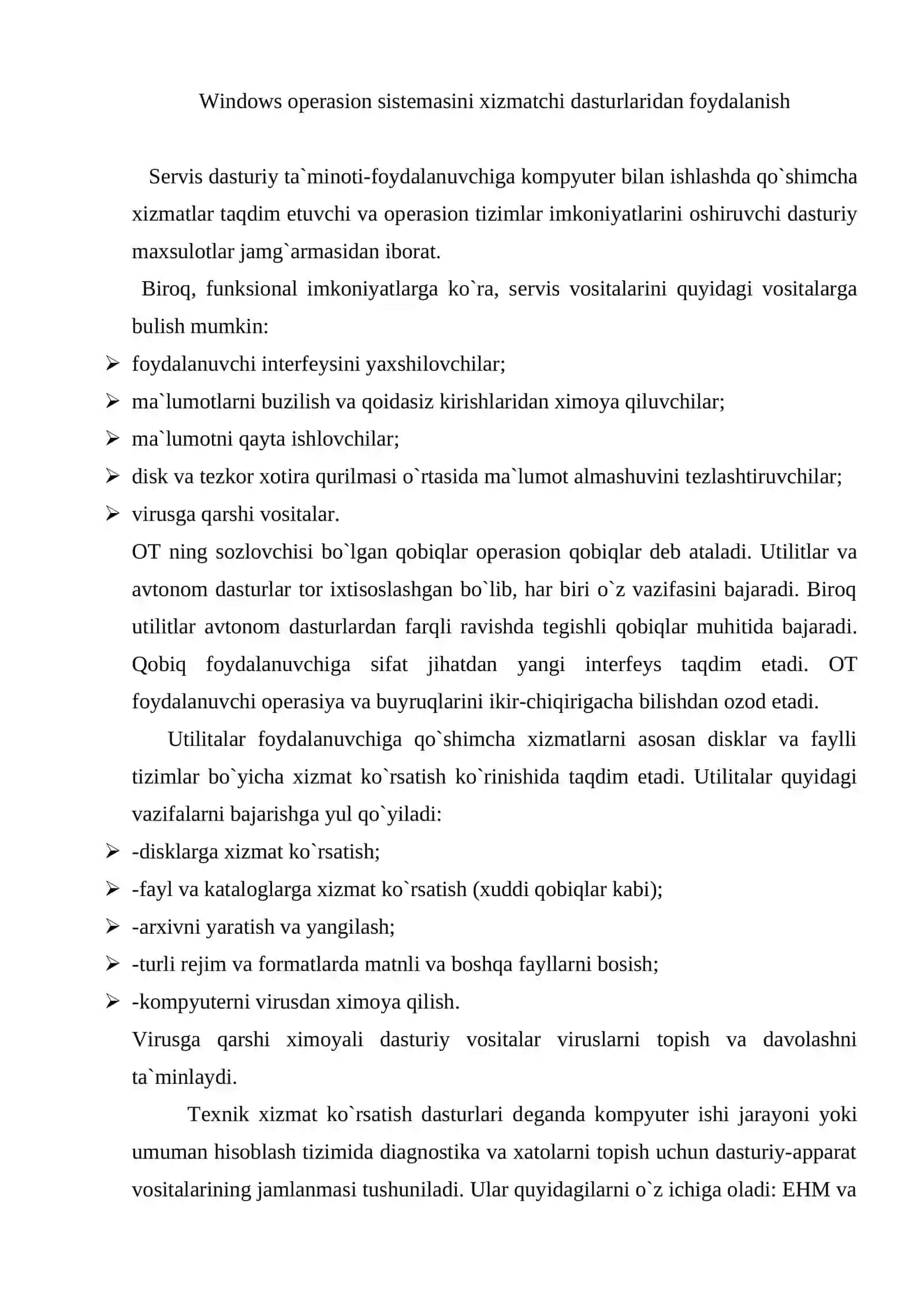 Windows opеrasion sistеmasini xizmatchi dasturlari 2