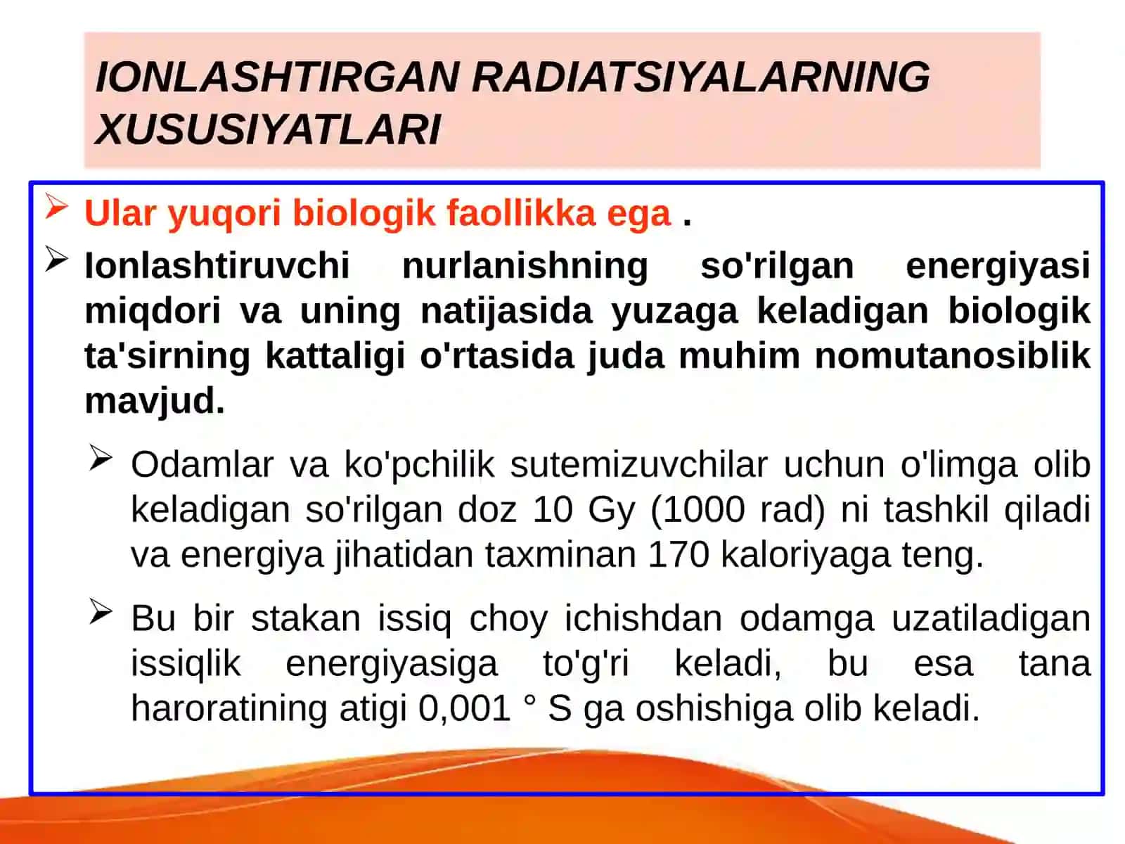 Ionlashtiruvchi nurlar biologik efekti 2