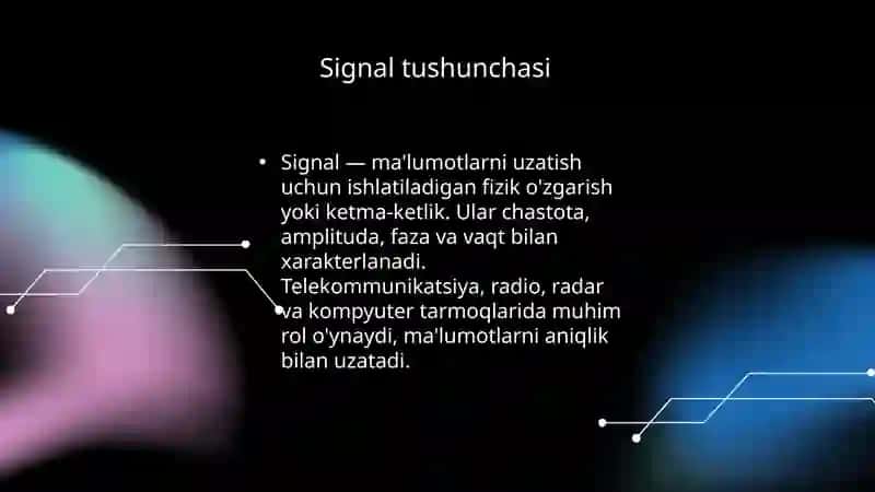 Signal uzatish asoslari 2