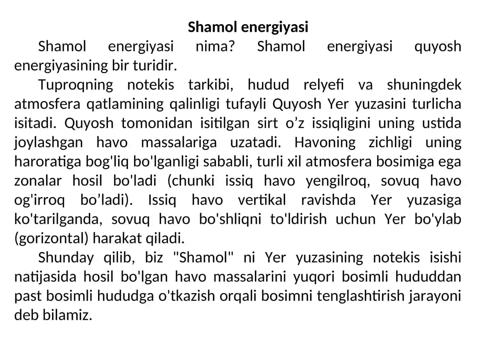 Shamol energiyasi 2