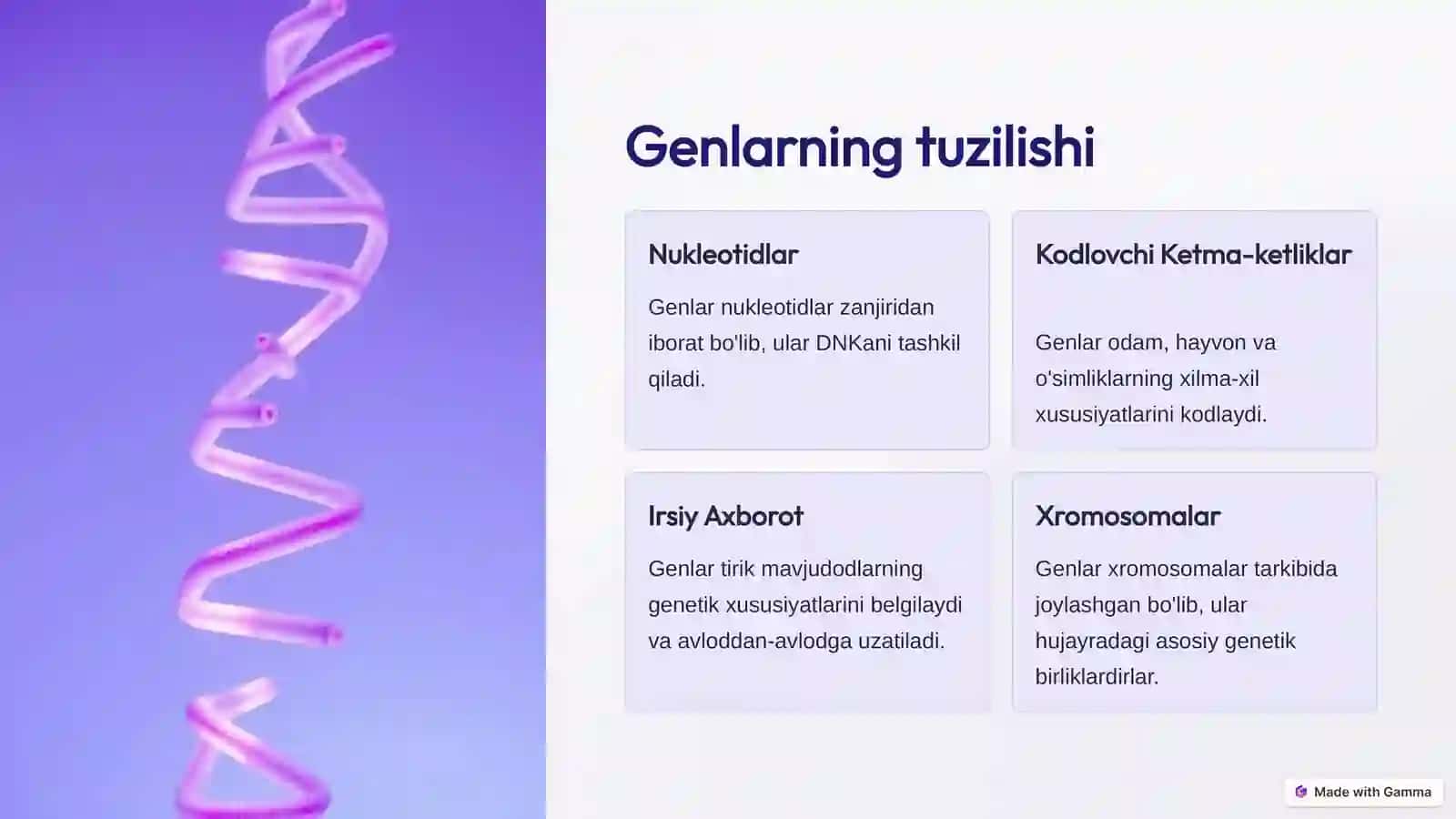 Genomlar va xususiyatlari 2