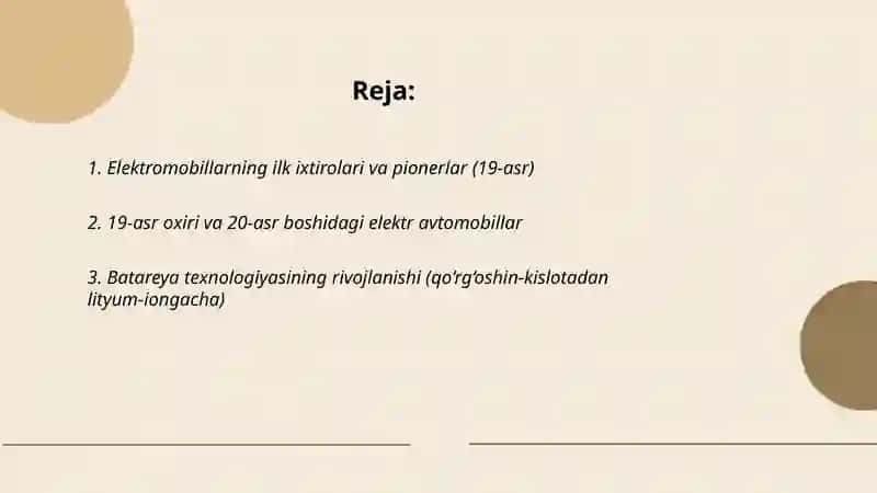 Elektromobillarning rivojlanish tarixi 2