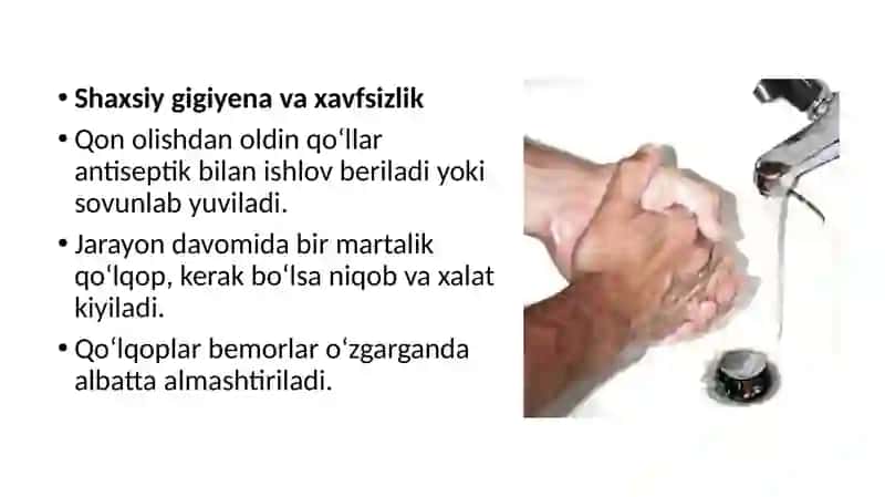 Bemorlardan tahlil uchun qon olish texnikasi 2
