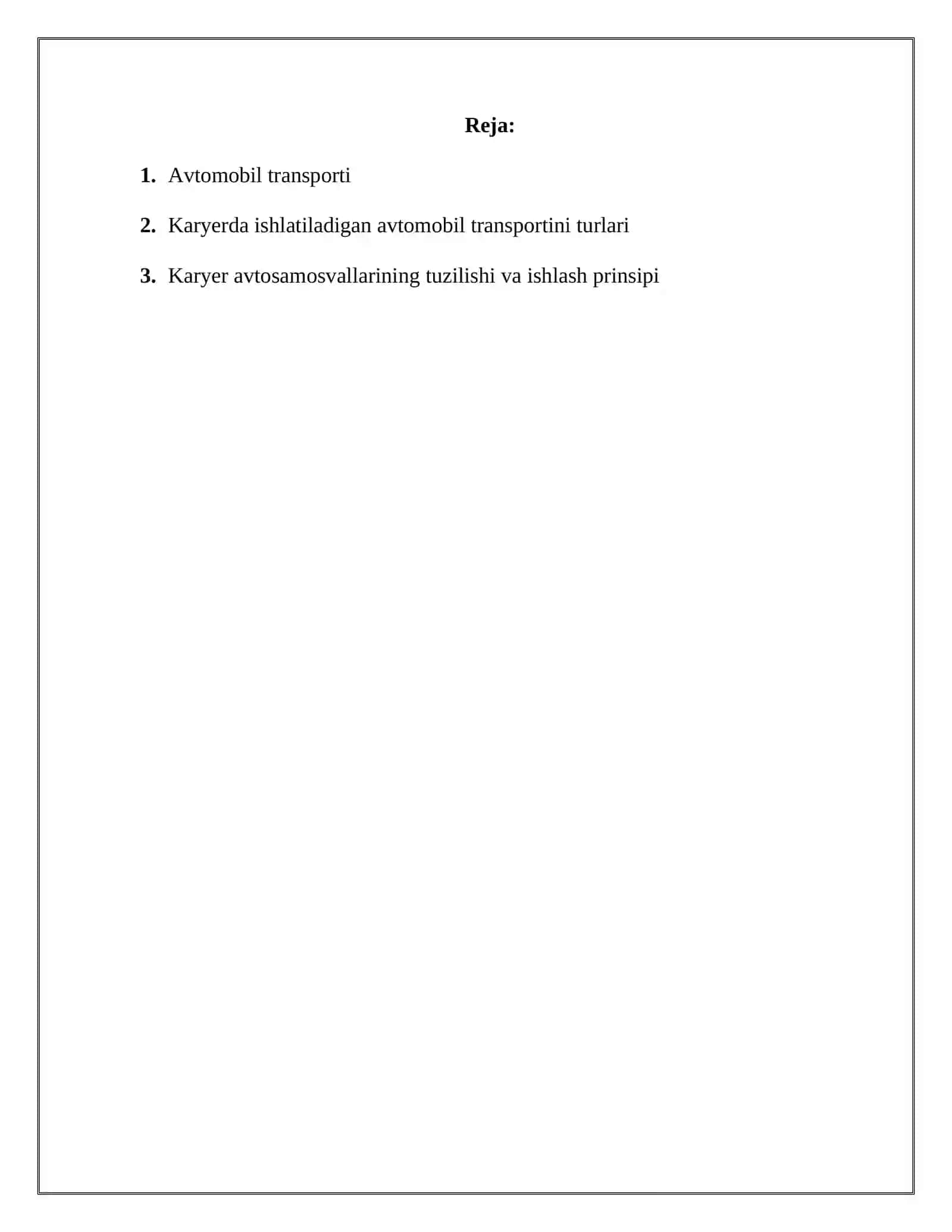 Karyer avtomobil transporti tasnifi 2