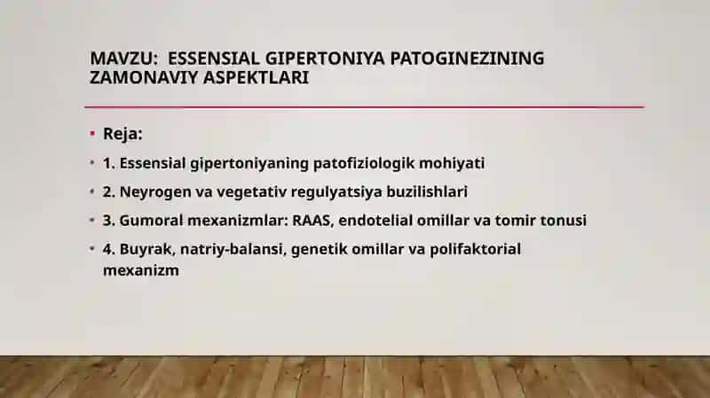 Essensial gipertoniya patogenezining zamonaviy aspektlari 2