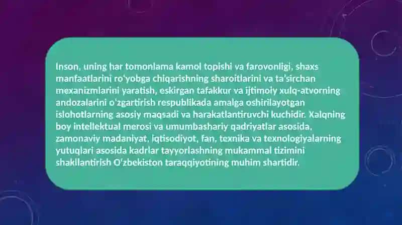 Kadrlar tayyorlash milliy dasturi 2