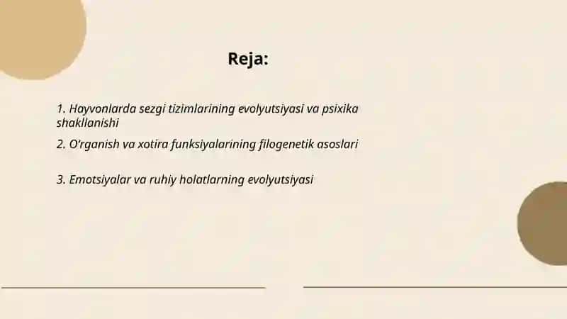 Hayvon otamida psixik funksiyalar evolyutsiyasi 2