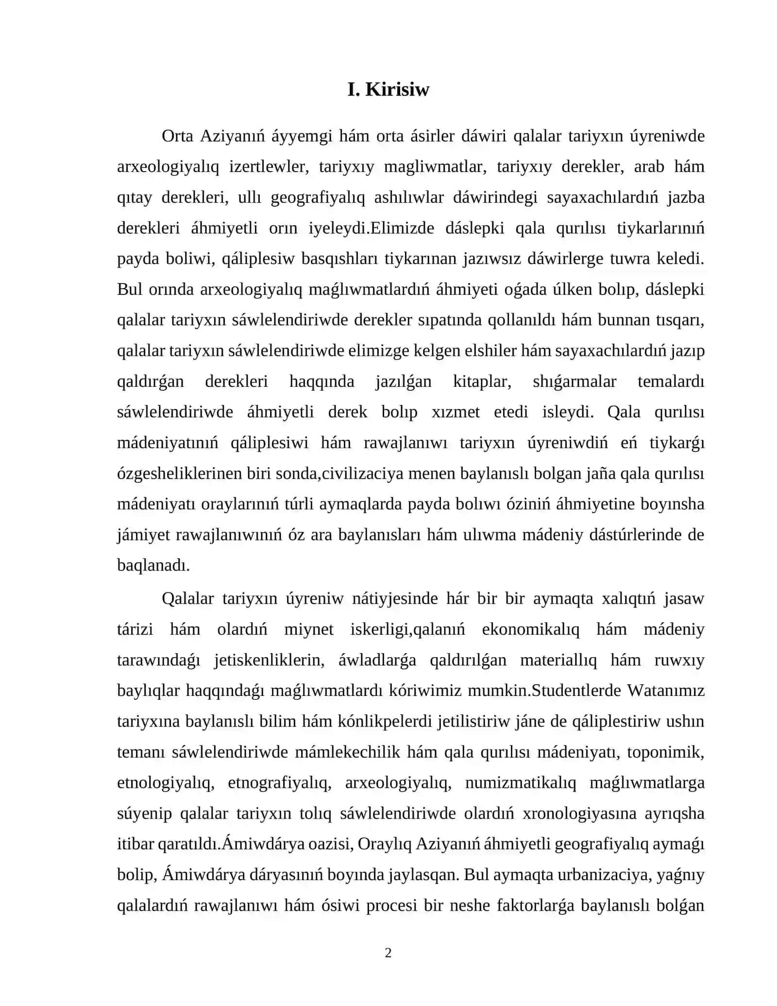 Ámiwdárya oazisi qalalari urnabizatsiyasi 2