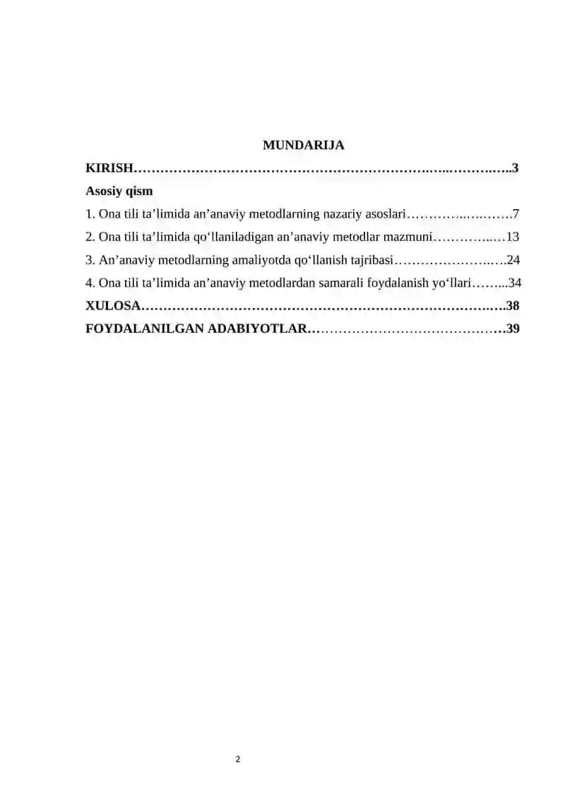Ona tili ta'limida an'anaviy metodlarning o'rni 2