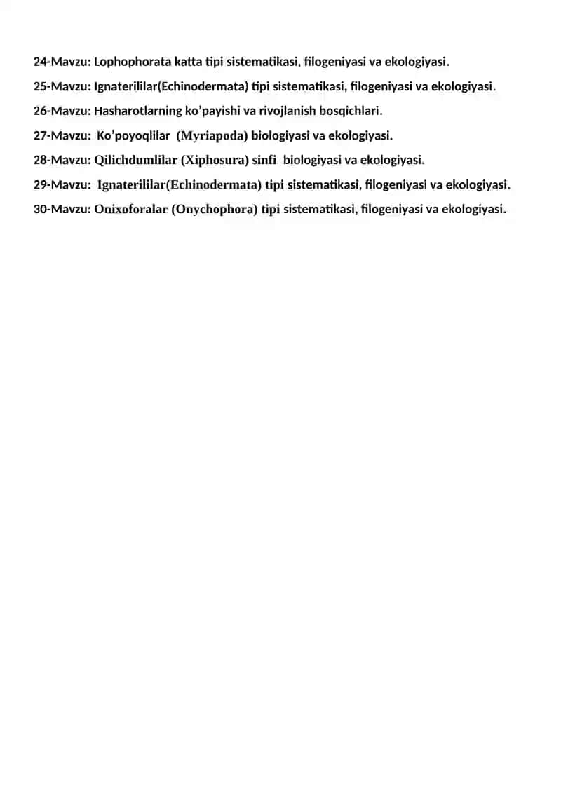 Umurtqasiz hayvonlar evolyutsiyasi 2