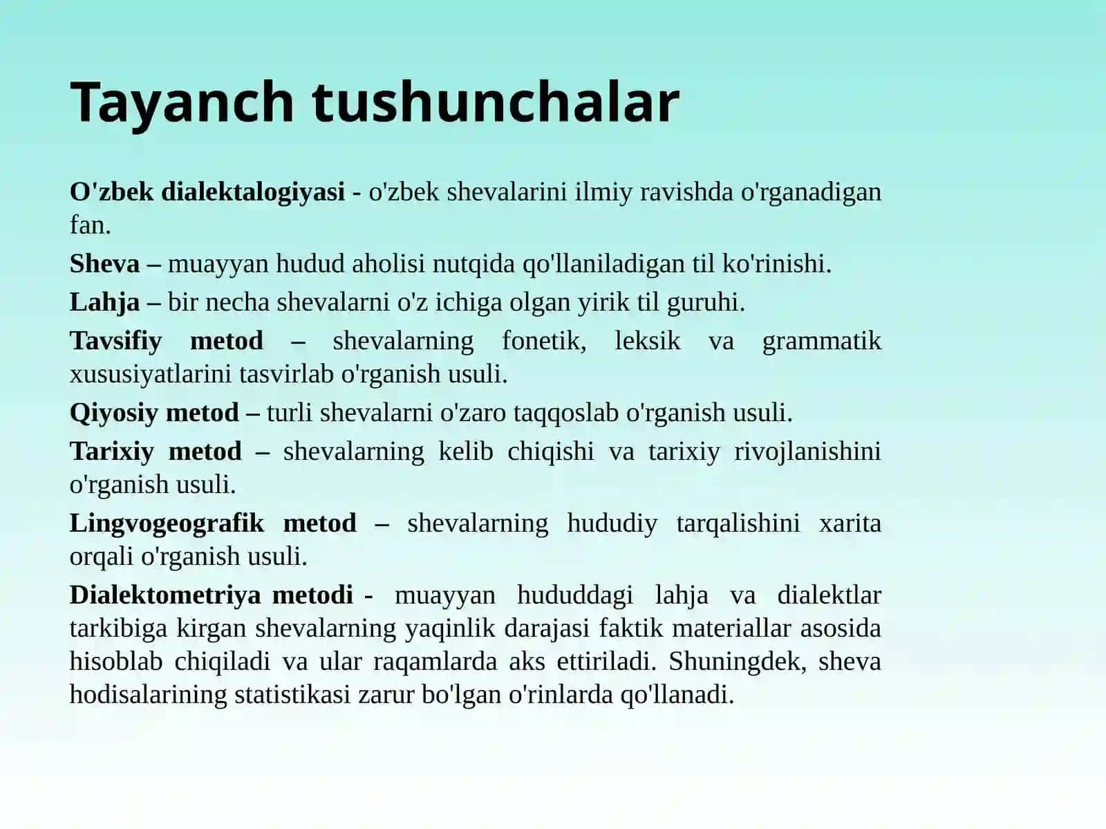 O'zbek shevalarini o'rganishda keng qo'llaniladigan metodlar 2