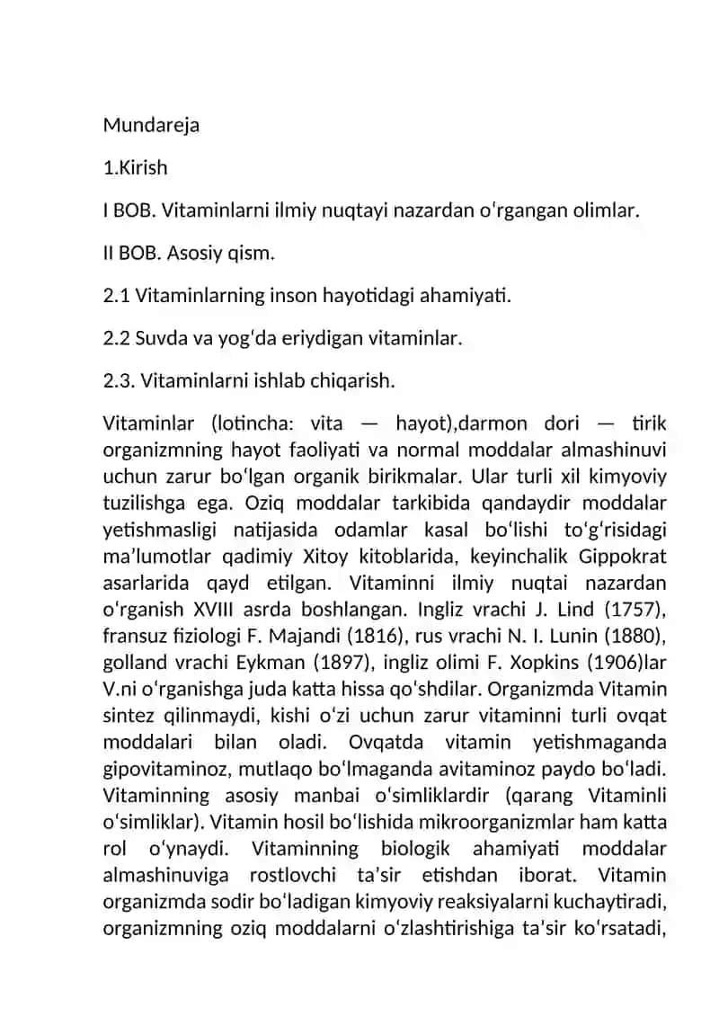 Vitaminlar xaqida 2