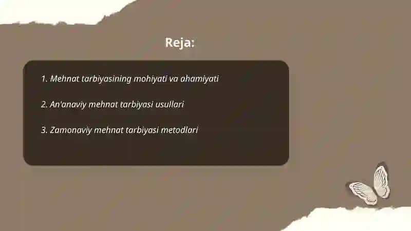 Mehnat tarbiyasi sifatlari 2