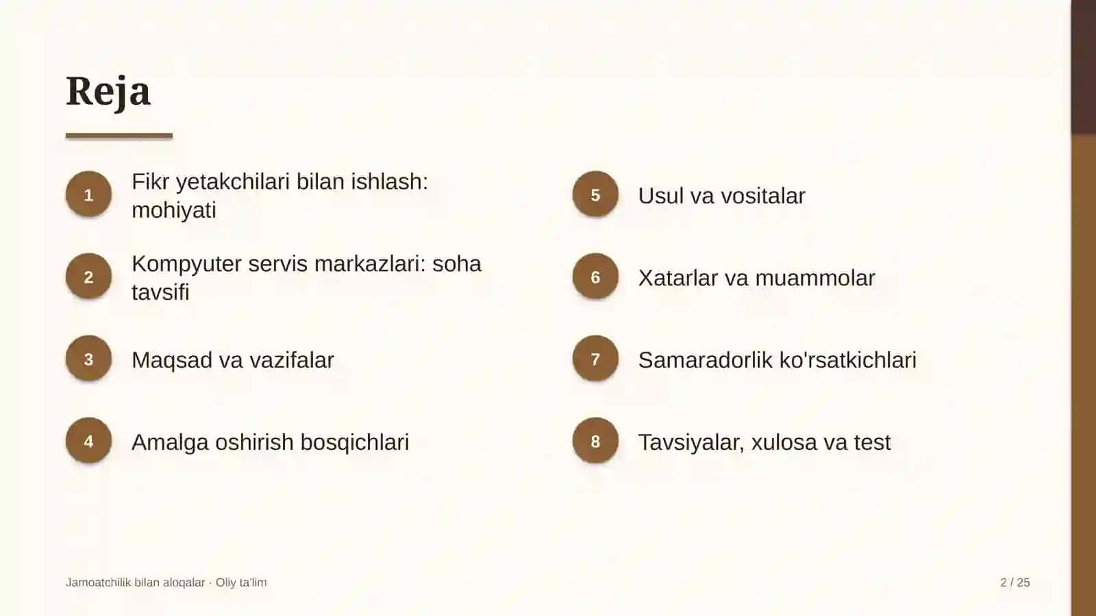 Kompyuter servis markazlarida fikr yetakchilari bilan ishlash 2