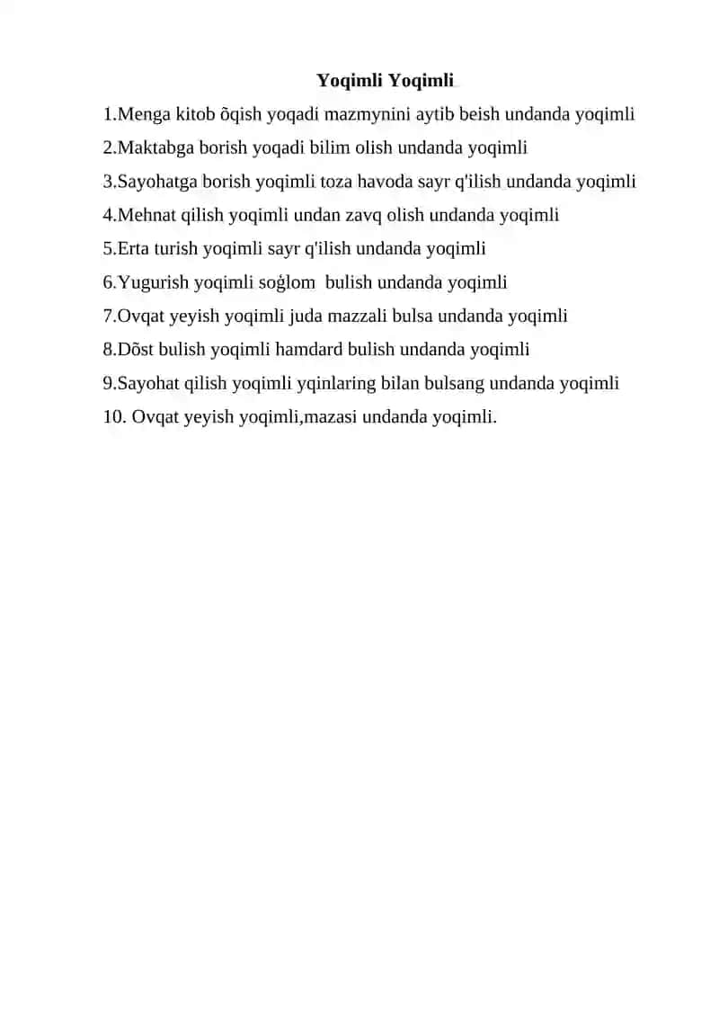 Yoqimli Yoqimsiz 2