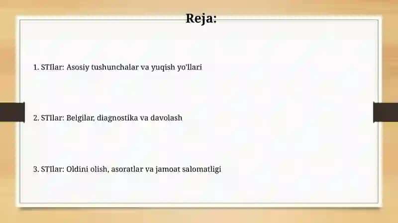 Jinsiy yoʻl bilan tarqaladigan infeksiyalar 2