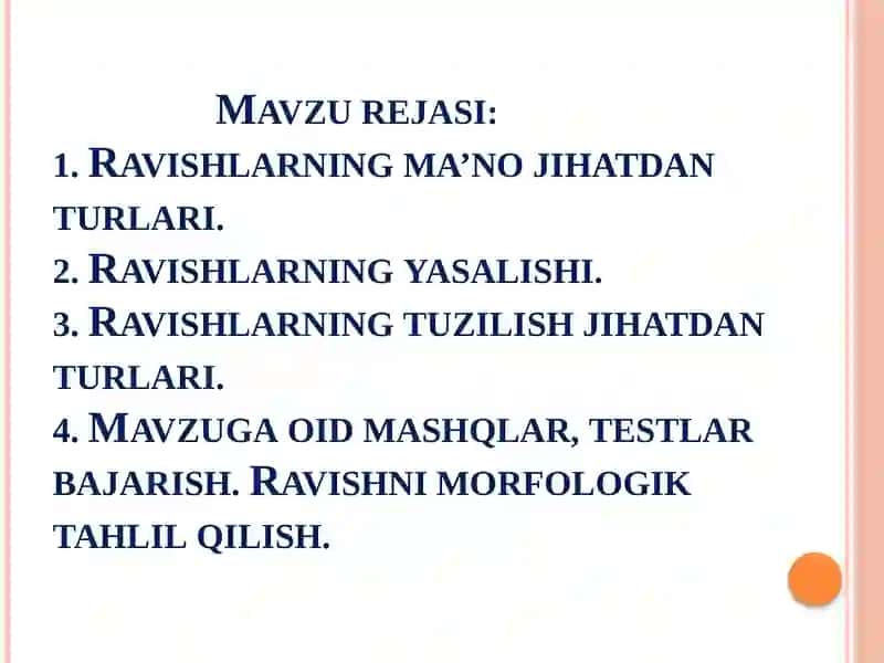 Ravish so‘z turkumi 2