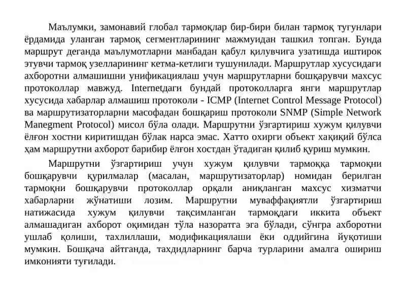 Тармоқ протоколлари(ICMP, IGMP, RSVPпротоколлари) 2