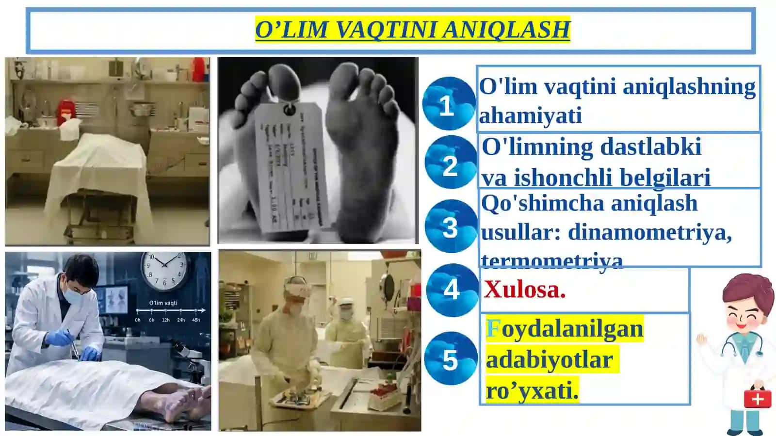 O‘LIM VAQTINI ANIQLASH 2