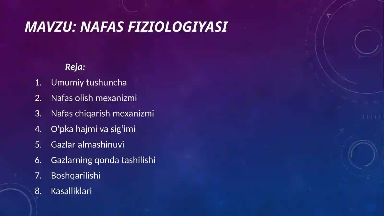 Nafas fiziologiyasi 2